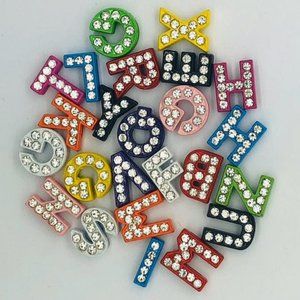 A-Z Mixed Colors Rhinestones Letter Sliders 8 mm